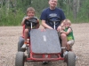 Robert go-carting with dad - Nicho really wanted to go too. 