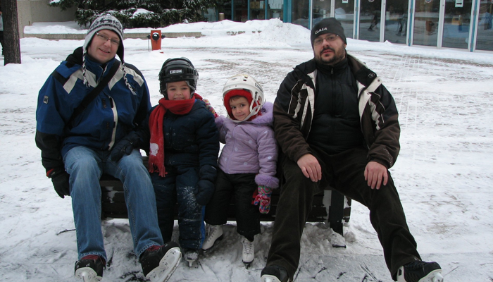 Enjoying the Ice at the Forks